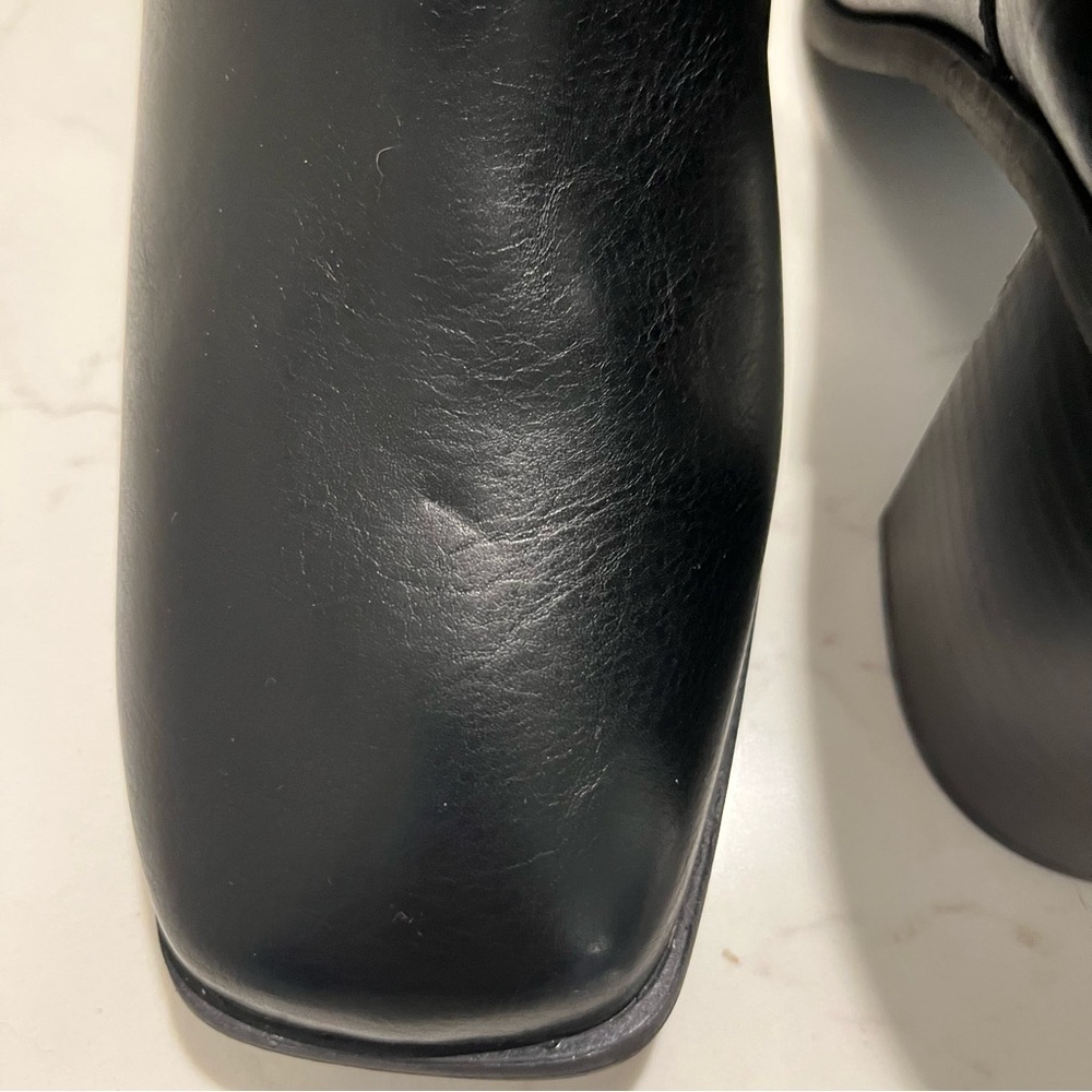 The Drop Black Faux Leather Ibita Ankle Boots 10 - Picture 7 of 13